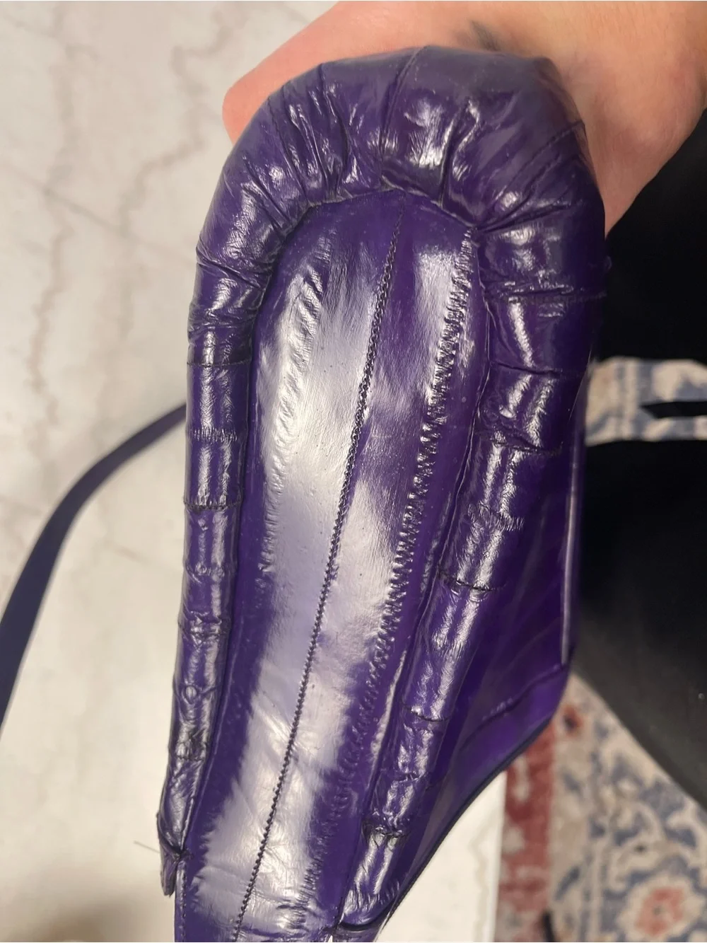 Purple Leather Crossbody Bag - Women